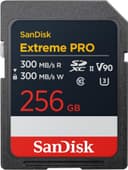 SanDisk Extreme PRO 256 GB SDXC UHS-II kart, 300 MB/sn'ye kadar okuma hızı ve yazma hızı, V90, 8 K kartın profesyonel performans verileri 8K videoların kaydedilmesini sağlar