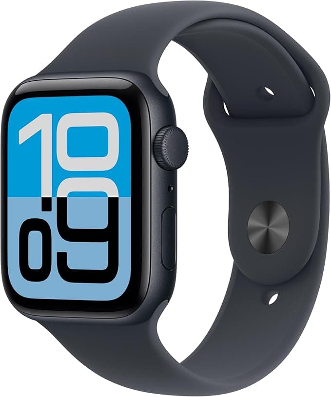 Apple Watch SE 3 GPS 44 mm Gece Yarısı Alüminyum Kasa Akıllı Saat ve Gece Yarısı Spor Kordon - M/L. Fitness ve Uyku Takibi, Kalp Atış Hızı Takibi, Hep Açık Ekran, Suya Dayanıklı Tasarım