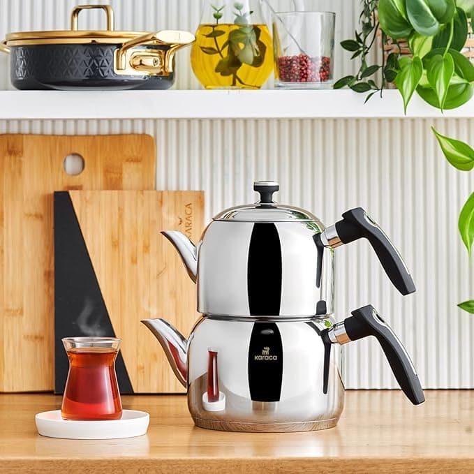 Karaca Asiye İndüksiyon Tabanlı Mini Çelik Çaydanlık Takımı