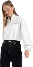 DeFacto Coool Crop Yarım Fermuarlı Kalın Sweatshirt