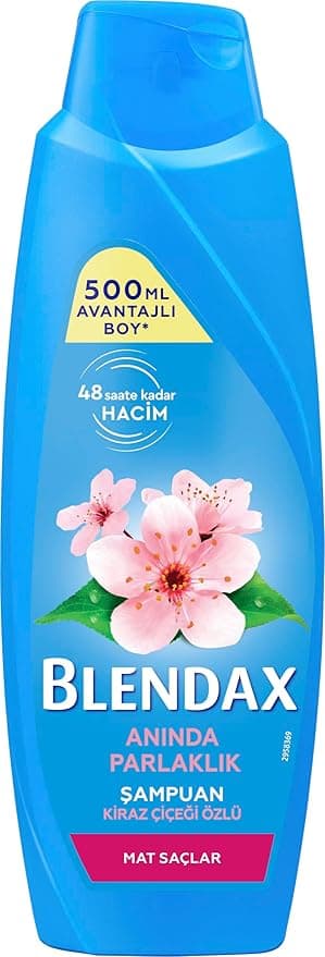 BLENDAX Anında Parlaklık ve Yumuşaklık Kiraz Çiçeği Özlü Şampuan, 500 ml