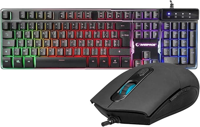 Rampage KM-RX9 CYPHER Siyah Usb Gökkuşağı Zemin Aydınlatmalı French/Arabic Layout Standart Oyuncu Kl