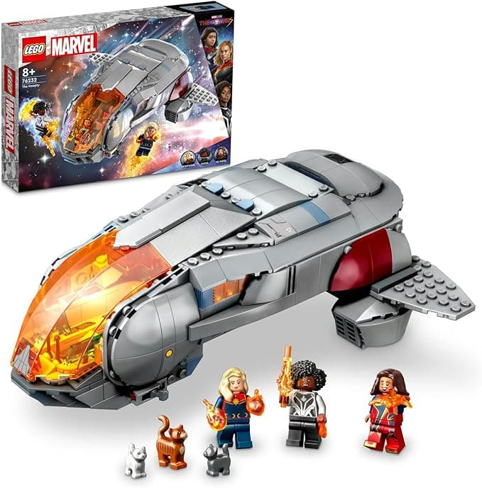 LEGO Marvel Hoopty 76232-8 Yaş ve Üzeri Kız ve Erkek Çocuklar için Süper Kahraman Hediyesi Fikri, Uzay Gemisi ve 3 Minifigür İçeren Eğlenceli Dekoratif Yaratıcı Oyuncak Yapım Seti (420 Parça)