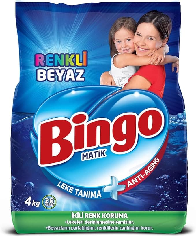 Bingo Matik Beyaz & Renkli 26 Yıkama Toz Çamaşır Deterjanı 1 x 4 kg