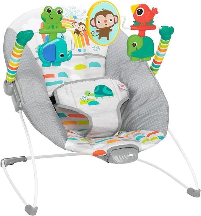Bright Starts Playful Paradise Rahat Bebek Zıpzıp Koltuğu Yatıştırıcı Titreşim Ve Oyuncaklar, Üniseks, 0 İle 6 Aylık Arasındaki Bebekler İçin