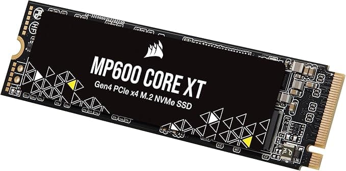 Corsair MP600 Core XT 2TB M.2 PCIe Gen4 NVMe SSD - 5900 MB/s'ye kadar - QLC NAND - M.2 2280 - PCIe 4.0 Dizüstü Bilgisayarlar ve Masaüstü Bilgisayarlar için - Siyah