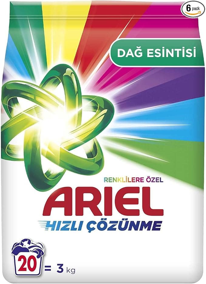 Ariel Dağ Esintisi Renklilere Özel 3 kg Hızlı Çözünme Toz Çamaşır Deterjanı