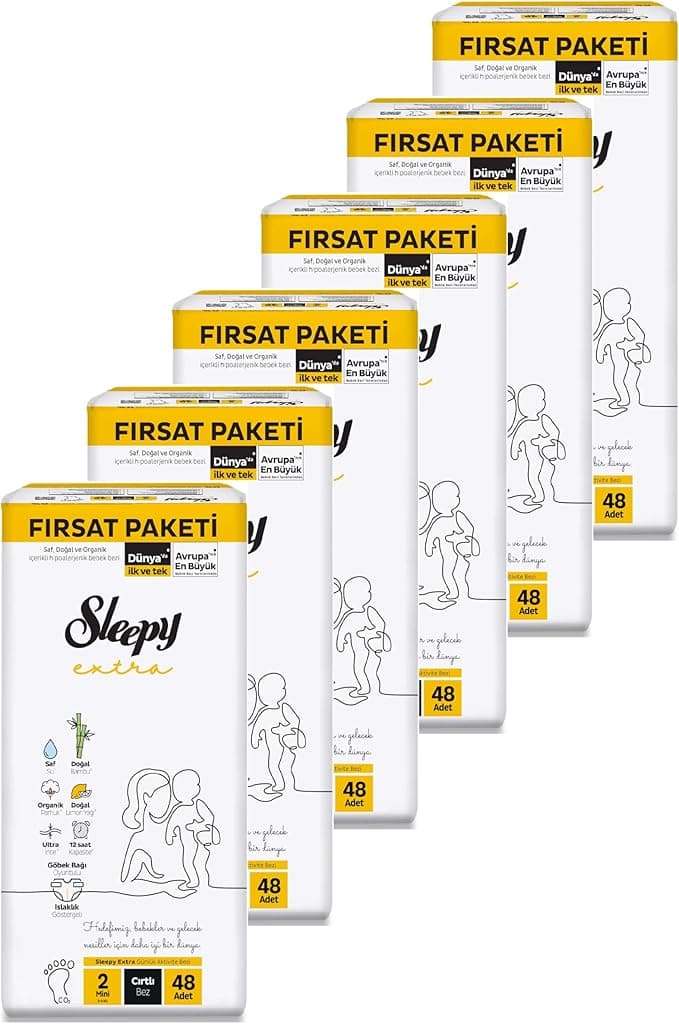Sleepy Extra Günlük Aktivite Fırsat Paketi Bebek Bezi 2 Numara Mini 288 Adet