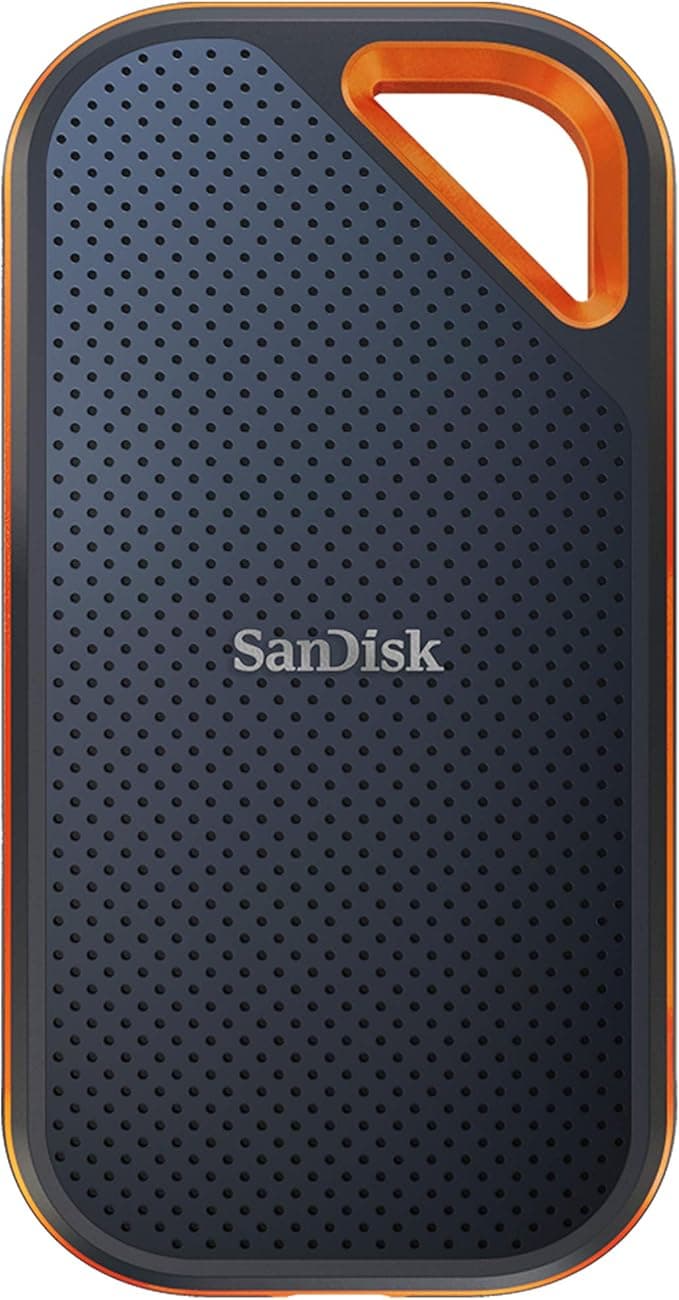 SanDisk Extreme PRO Portable SSD 1 TB (taşınabilir NVMe SSD, USB-C, 2.000 MB/sn'ye kadar okuma hızı ve 2.000 MB/s yazma hızı, su ve toza dayanıklı) SDSSDE81-1T00-G25