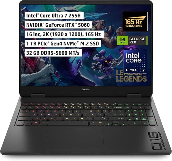 HP Omen Max 16 | NVIDIA® GeForce RTX™ 5060 | Intel® Core Ultra 7 255H | 32 GB DDR5 RAM | 1 TB SSD | 16GB | 16 inç 60-165 Hz 3 ms IPS Ekran | FreeDOS | Oyun Bilgisayarı | BQ1Y9EA