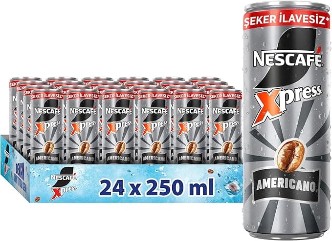 Nescafé Xpress Americano Şekersiz Soğuk Kahve 250 ml x 24