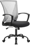 SONGMICS ofis sandalyesi, file kaplamalı çalışma masası sandalyesi, yüksekliği ayarlanabilen bilgisayar sandalyesi, döner sandalye, sallanma fonksiyonlu, nefes alabilir, gri