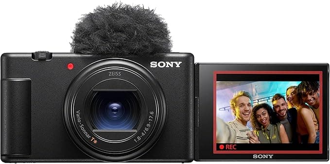 Sony ZV-1II Vlog kamera | Dijital kamera (geniş açılı zoom objektifi, vlogging için ayarlanabilir ekran, 4K video, çok yönlü mikrofon) Siyah