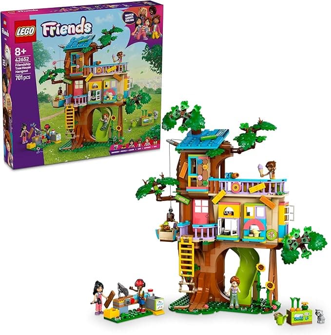 LEGO Friends Arkadaşlık Ağaç Ev Buluşma Yeri 42652-8 Yaş ve Üzeri Kız ve Erkek Çocukları için Mini Bebek İçeren Yaratıcı Oyuncak Yapım Seti, Doğum Günü Hediyesi (701 Parça)