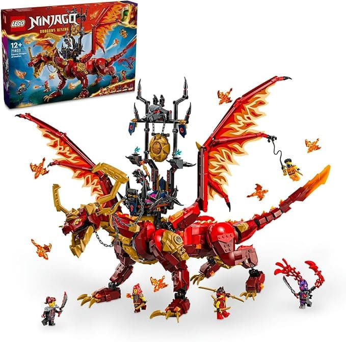 LEGO NINJAGO Hareket Kaynak Ejderhası 71822 – 12 Yaş ve Üzeri İçin 6 Minifigür İçeren Yaratıcı Oyuncak Yapım Seti (1716 Parça)