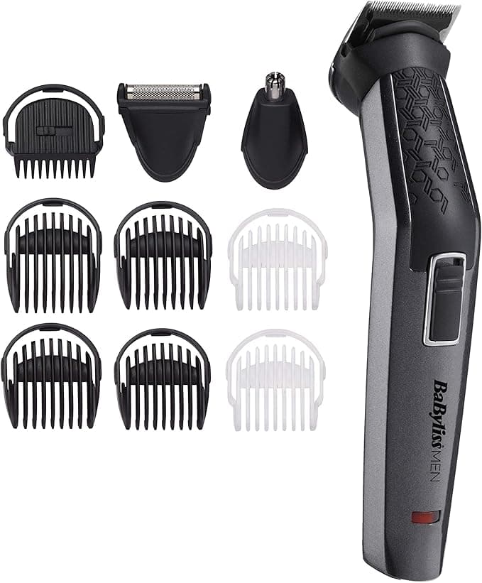 BaByliss Yüz & Vücut Bakım Kiti, Carbon Titanium, 10 Başlık, Karbon Titanyum Bıçaklar, Kablosuz Kullanım, MT727E