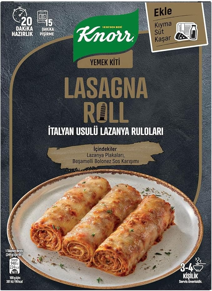 Knorr Yemek Kiti İtalyan Usulü Lazanya Ruloları 3-4 Kişilik 180g