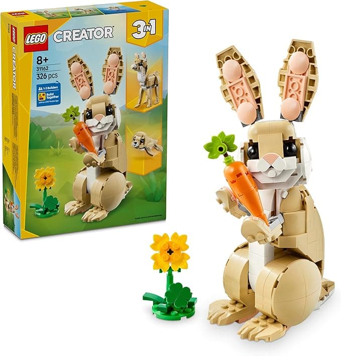 LEGO Creator 3’ü 1 Arada Sevimli Tavşan 31162-8 Yaş ve Üzeri Çocuklar için Lama ve Fok Figürüne Dönüşebilen Yaratıcı Oyuncak Yapım Seti, Doğum Günü Hediyesi (326 Parça)