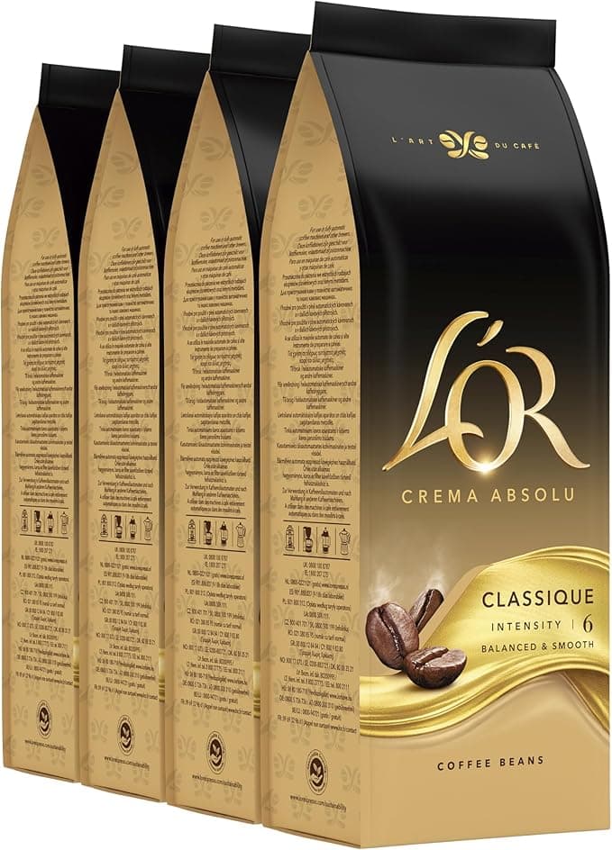 L'OR Crema Absolu Çekirdek Kahve, Yoğunluk 6, Dengeli Lezzet ve Yumuşak İçim, 500 Gram