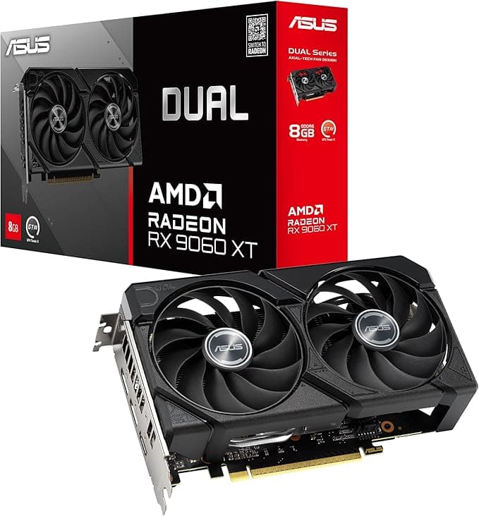 ASUS DUAL-RX9060XT-8G-AMD-RADEON-RX 9060-8G-8GB GDDR6-128bit-HDMI-2xDP-EKRAN KARTI