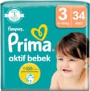 Prima Bebek Bezi Aktif Bebek 3 Beden 44 Adet Standart Paket