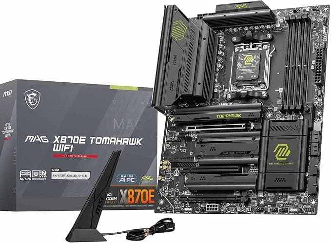 MSI MAG X870E TOMAHAWK WIFI Anakart, ATX - AMD Ryzen 9000/8000 / 7000 İşlemcileri, AM5-80A SPS VRM, DDR5 Bellek Arttırma 8400+ MT/s (OC), PCIe 5.0 x16, M.2 Gen5, Wi-Fi 7, 5G LAN'ı destekler