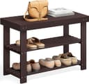SONGMICS Ayakkabı Rafı Tezgahı, 3 Katmanlı Bambu Ayakkabı Depolama Düzenleyici, Giriş Tezgahı, 250 lbs'ye kadar tutar, 25 x 27,6 x 40,8 cm, Giriş Yolu Banyo Yatak Odası için, Kahverengi ULBS04Z
