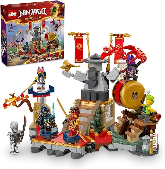 LEGO NINJAGO Turnuva Savaş Arenası 71818 – 7 Yaş ve Üzeri Kız ve Erkek Çocukları İçin 6 Minifigür İçeren Yaratıcı Oyuncak Yapım Seti, Çocuklar için Doğum Günü Hediyesi Fikri (659 Parça)