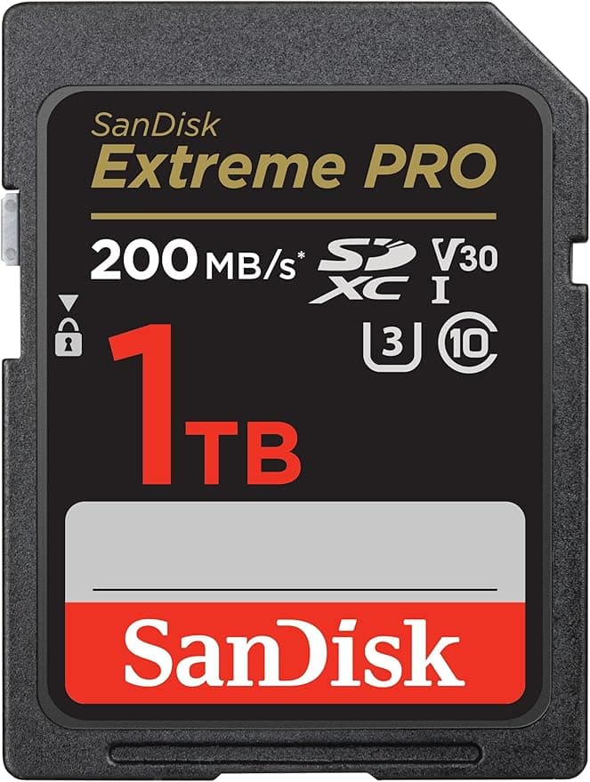 SanDisk Extreme Pro SD UHS I 1TB Card for 4K Video for DSLR and Mirrorless Cameras 200MB/s Read & 140MB/s Write