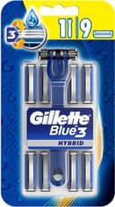 Gillette Blue3 Hybrid Erkek Tıraş Makinesi + Yedek Tıraş Bıçağı 9'lu
