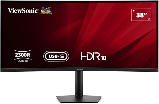 ViewSonic VA3820C Kavisli UltraWide 38" WQHD+ 21:9 IPS Monitör- USB-C 96W 2XHDMI, DP
