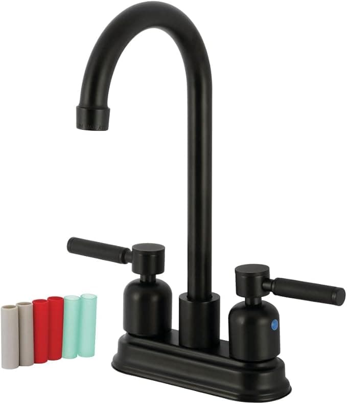 Kingston Brass KB8490DKL Kaiser Bar Musluk, Mat Siyah, 11,56 x 9,31 x 4,75