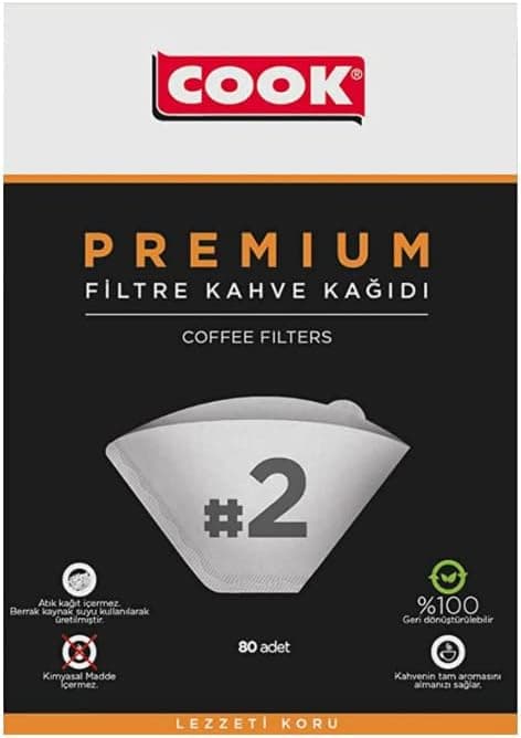 COOK Premium Filtre Kahve Kağıdı - Ebat 2, 80 adet