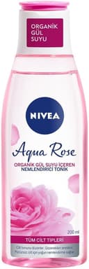 NIVEA Aqua Rose Organik Gül Suyu İçeren Nemlendirici Tonik (200 ml), Tüm Cilt Tipleri İçin, Gözenek Arındırıcı, 24 Saat Yüz Nemlendirici