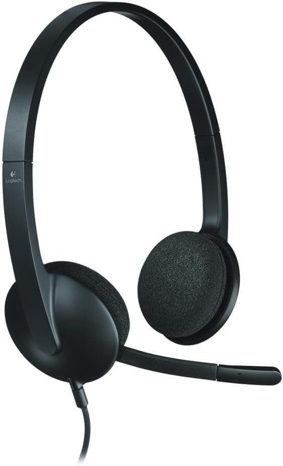 Logitech H340 Kablolu Kulak Üstü Mikrofonlu Kulaklık, Çok Yönlü Dijital Stereo Ses, Sağ Tarafta Katlanabilir Gürültü Önleyici Mikrofon, 180 cm Kablo Uzunluğu, Siyah