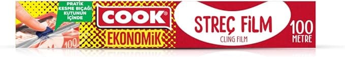 COOK EKO Streç Film 100 mt Kayar Bıçak Hediyeli