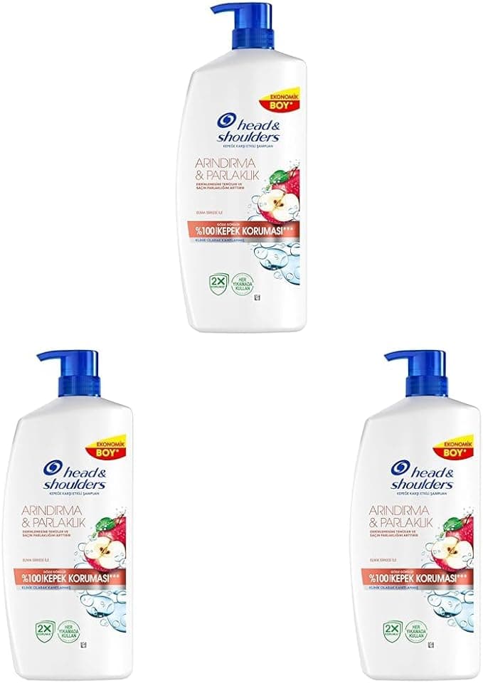 Head & Shoulders Arındırma ve Parlaklık Kepeğe Karşı Etkili Şampuan 800ml 3lü paket