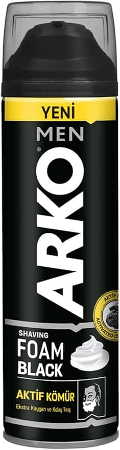 ARKO MEN Black Tıraş Köpüğü, 200 Mililitre