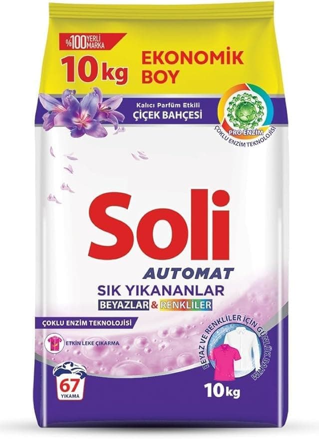 Soli Automat Sık Yıkanan Canlı Renkler 10 kg