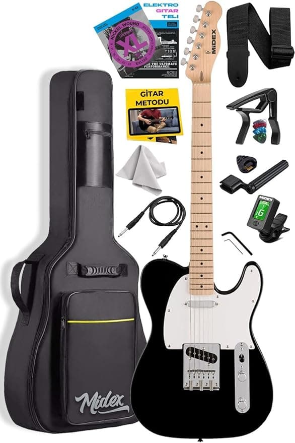 Midex TLX-50WB Tele Kasa Maple Klavye 2 Single-Coil Manyetik Elektro Gitar