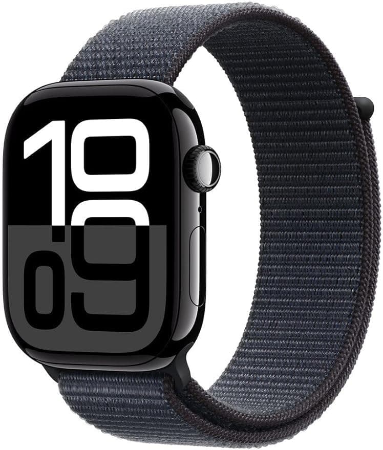 Apple Watch Series 10 GPS 46 mm Simsiyah Kasa Akıllı Saat ve Mürekkep Moru Spor Loop - Standart. Fitness Takibi, EKG Uygulaması, Hep Açık Retina Ekran, Karbon Nötr