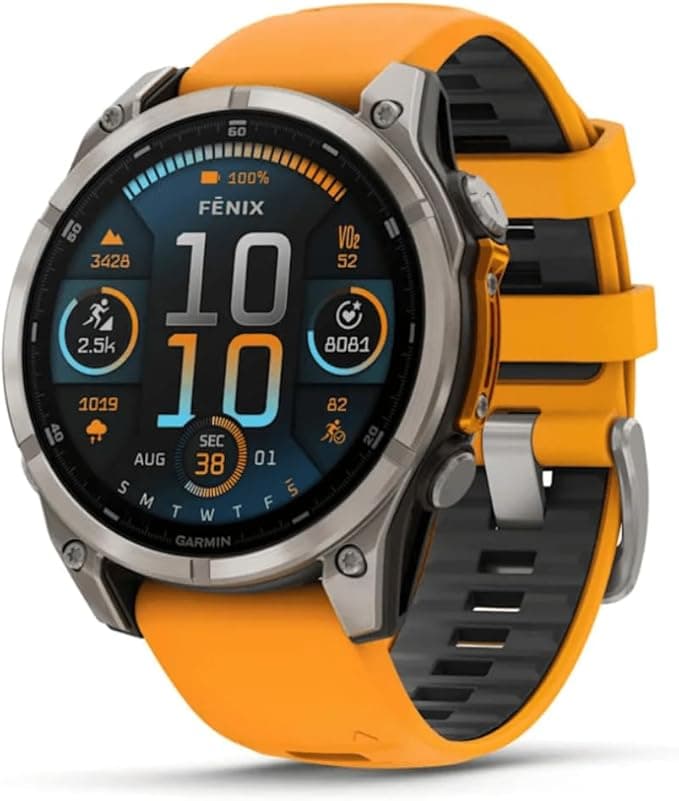 Garmin Fenix 8 47mm Amoled Titanyum Turuncu Akıllı Saat
