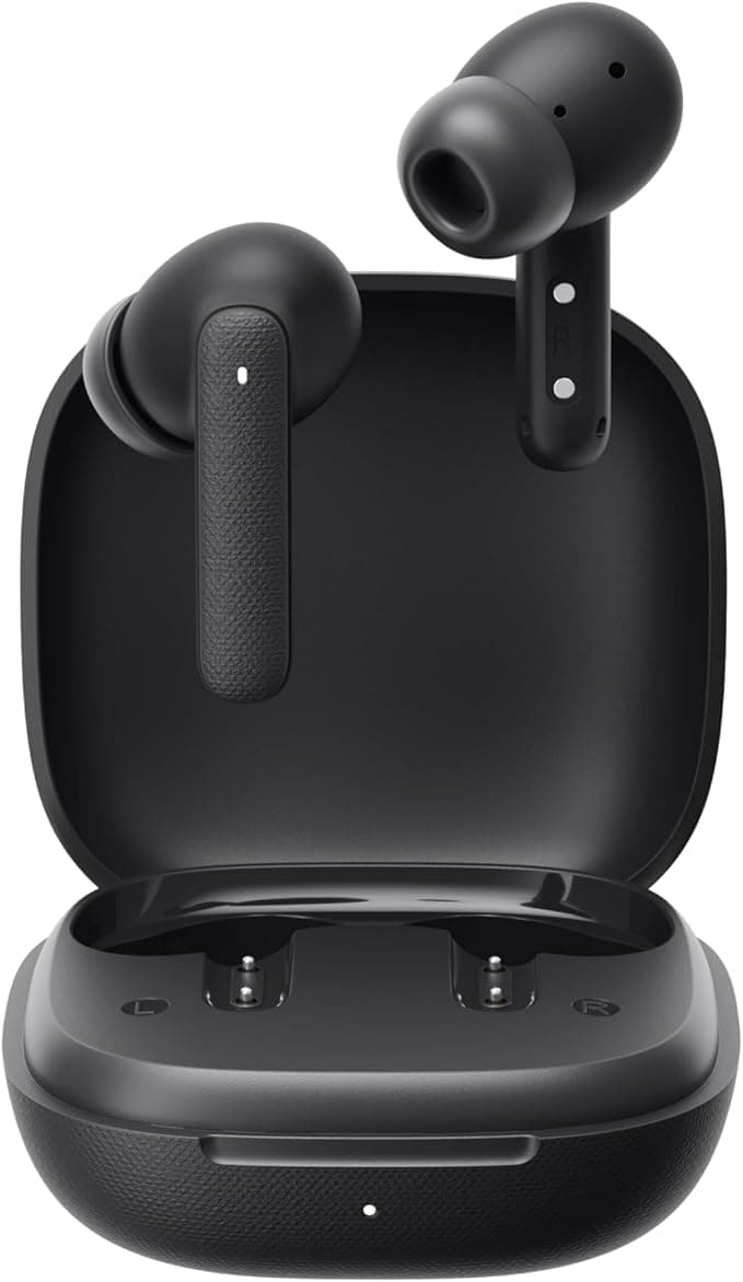 QCY Buds Bluetooth Kulaklık - Şık Tasarım - iPX4-35 Saat Ultra Uzun Pil Ömrü - Düşük Gecikme 0.06s -AI Siyah