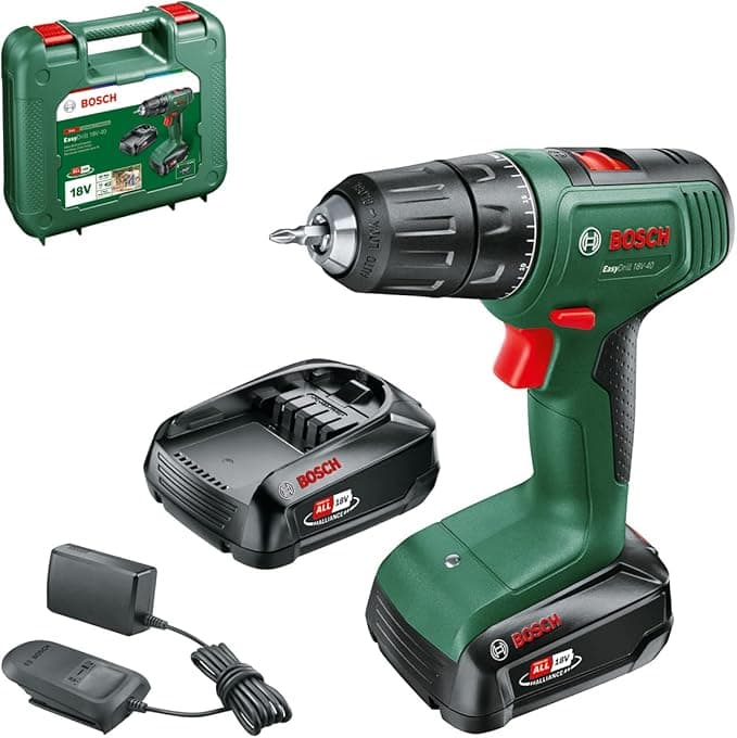 Bosch Home and Garden 06039D8005 EasyDrill 18V-40 akülü tornavida (2 akü 2,0 Ah, 18 Volt sistem, çantada)