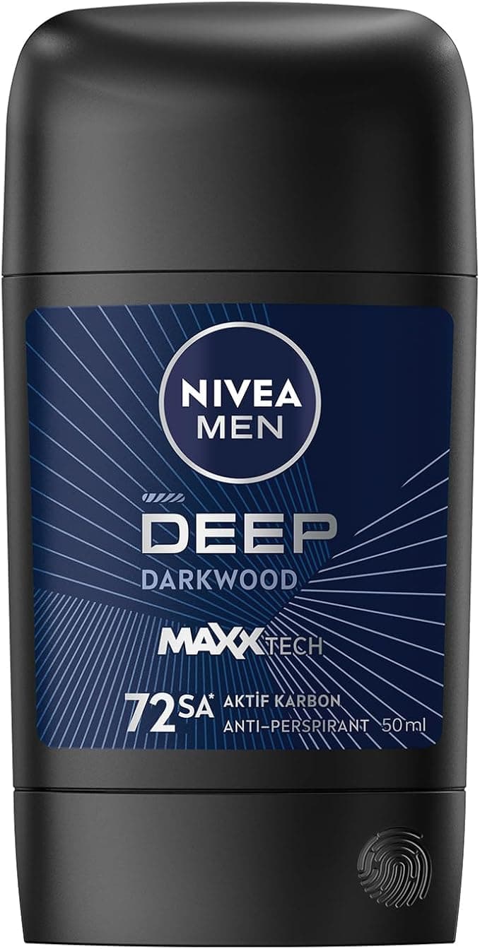 NIVEA MEN Erkek Stick Deodorant Deep Dimension 50 ml,72 Saat Ter ve Ter Kokusuna Karşı Anti Perspirant Koruma,Aktif Karbon
