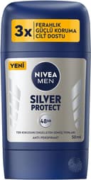 NIVEA MEN Erkek Stick Deodorant Silver Protect 50 ml, Ter ve Ter Kokusna Karşı 72 Saat Anti-perspira