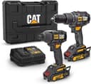 CAT DX12K 18Volt/2.0Ah Li-ion Çift Akülü Kömürsüz Profesyonel Şarjlı Darbeli Matkap + DX71 Kömürsüz Darbeli Tornavida Kombo Set