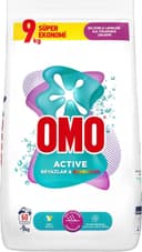 Omo Active Beyazlar ve Renkliler için Toz Çamaşır Deterjanı, 9 kg, 60 Yıkama, 1 Paket (1 x 9000 g)