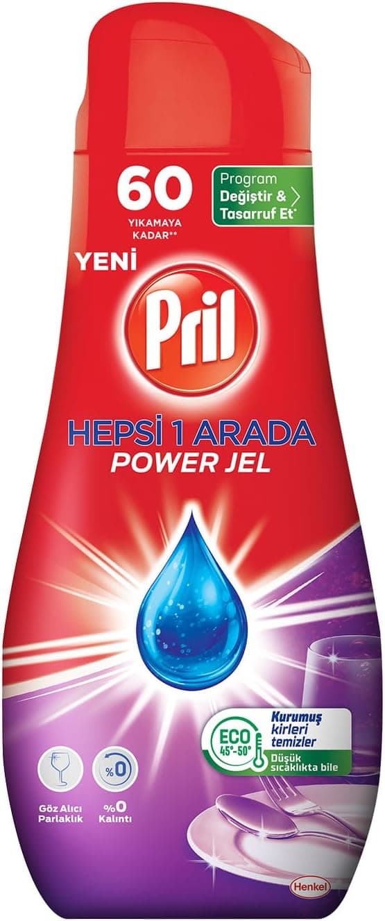 Pril Hepsi 1 Arada Jel Standart 60 Yıkama Bulaşık Deterjanı (1 x 1080g)