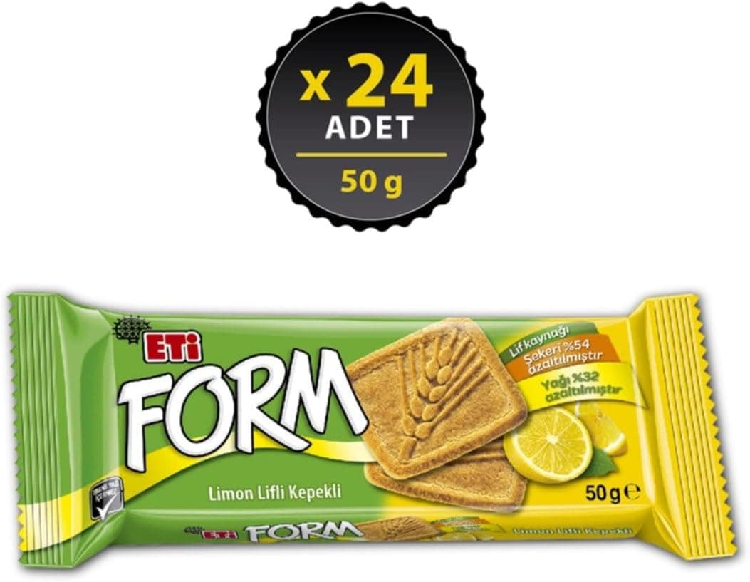 Eti Form Limon Lifli Kepekli Bisküvi 50 g x 24 Adet